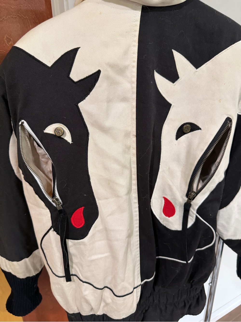 Vintage Rare Collectible Neiman Marcus Puffer Coat Horses Equestrian Southwester - Picture 9 of 16